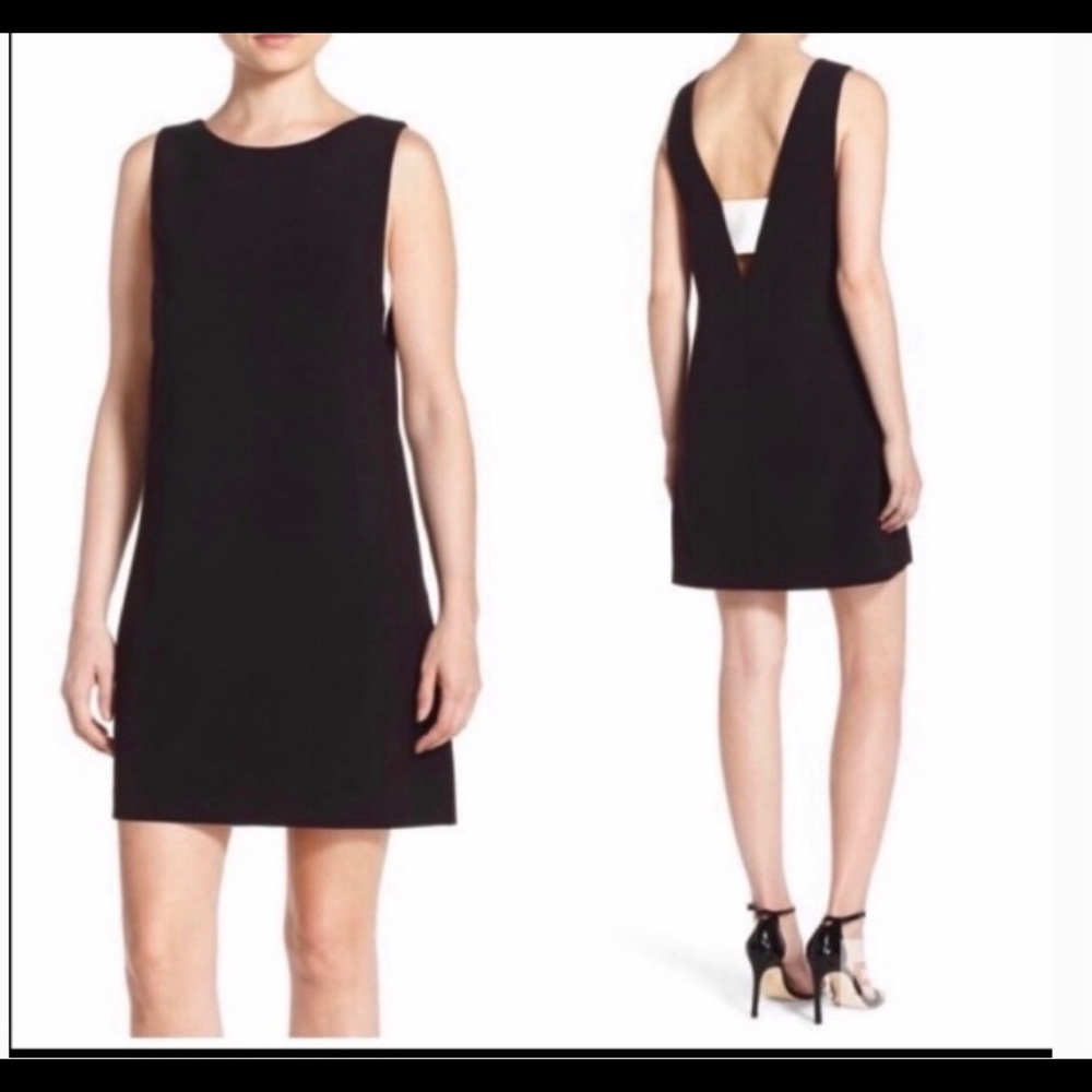 Felicity & Coco black dress with white bandeau